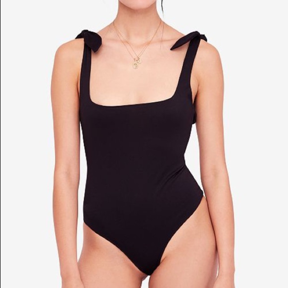 New Free People Tie Shoulder Bodysuit